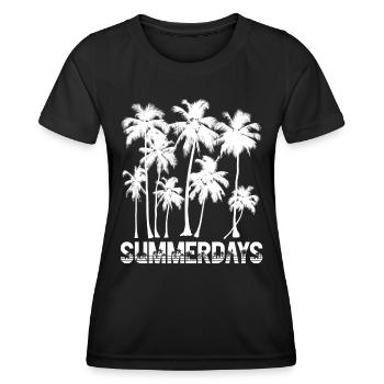 Summerdays with Palm Trees Summertime Sea Beach - Frauen Funktions-T-Shirt - Schwarz - Vorne - AI Model Female 172 light (172cm)
