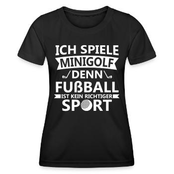 ich spiele Minigolf lustige Golf Sprüche Golfer - Frauen Funktions-T-Shirt - Schwarz - Vorne - AI Model Female 172 light (172cm)