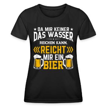 Da mir keiner das Wasser reichen kann Bier Sprüche - Frauen Funktions-T-Shirt - Schwarz - Vorne - AI Model Female 172 light (172cm)