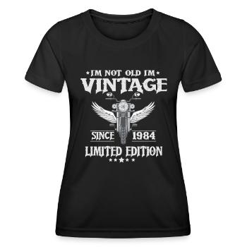 1984 Vintage Anniversaire Vintage Rétro Moto - T-shirt sport Femme - noir - Devant - AI Model Female 172 light (172cm)