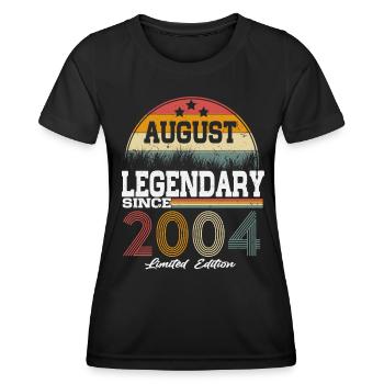 Legends were born in August 2004 - Women's Functional T-Shirt - black - Front - AI Model Female 172 light (172cm)