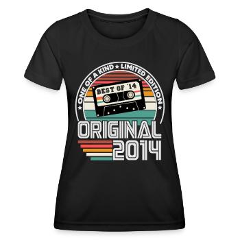 Original 2014 Jahrgang Retro Geburtstag Geschenk - Frauen Funktions-T-Shirt - Schwarz - Vorne - AI Model Female 172 light (172cm)