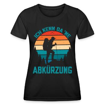 Ich kenn da eine Abkürzung lustige Berge Sprüche - Frauen Funktions-T-Shirt - Schwarz - Vorne - AI Model Female 172 light (172cm)