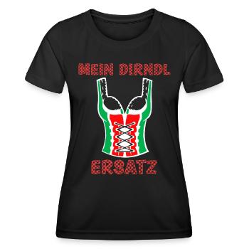 Mein Dirndl Ersatz lustige Oktober Bierfest Spruch - Frauen Funktions-T-Shirt - Schwarz - Vorne - AI Model Female 172 light (172cm)