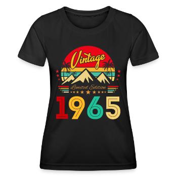 Retro Vintage Limited Edition Born in 1965 - Frauen Funktions-T-Shirt - Schwarz - Vorne - AI Model Female 172 light (172cm)