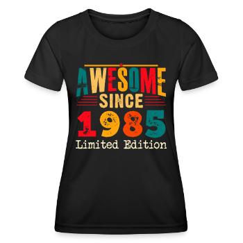 Génial depuis 1985 Anniversaire 40 ans - T-shirt sport Femme - noir - Devant - AI Model Female 172 light (172cm)