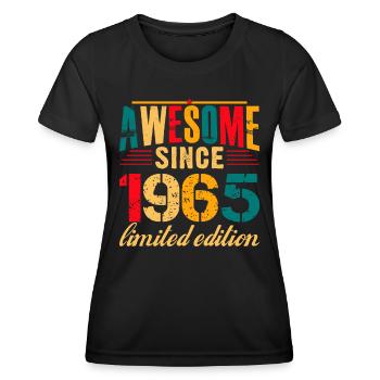 Awesome since 1965 Birthday 60 Years old - Frauen Funktions-T-Shirt - Schwarz - Vorne - AI Model Female 172 light (172cm)