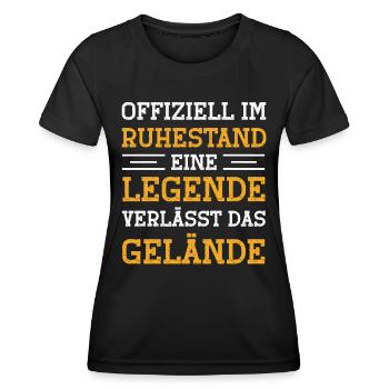 Offiziell im Ruhestand Legende verlässt Gelände - Frauen Funktions-T-Shirt - Schwarz - Vorne - AI Model Female 172 light (172cm)