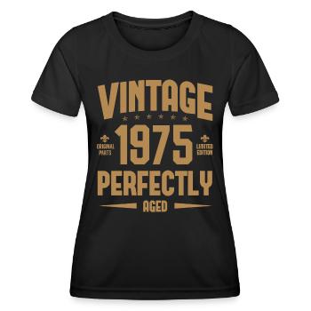Vintage né(e) en 1975 Anniversaire 50 Ans 50 Jahre - T-shirt sport Femme - noir - Devant - AI Model Female 172 light (172cm)