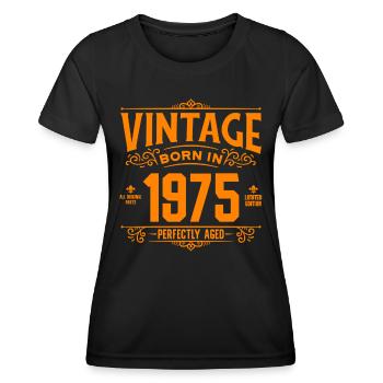 Vintage born in 1975 Birthday 50 Years 50 Jahre - Women's Functional T-Shirt - black - Front - AI Model Female 172 light (172cm)