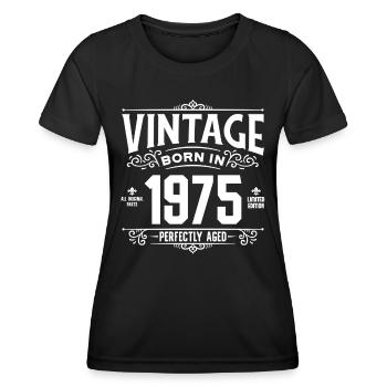 Vintage born in 1975 Birthday 50 Years 50 Jahre - Women's Functional T-Shirt - black - Front - AI Model Female 172 light (172cm)