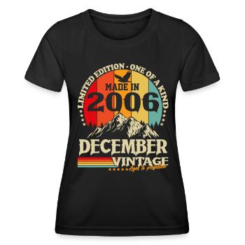 Vintage Dezember 2006 Jahrgang Retro Geburtstag - Frauen Funktions-T-Shirt - Schwarz - Vorne - AI Model Female 172 light (172cm)