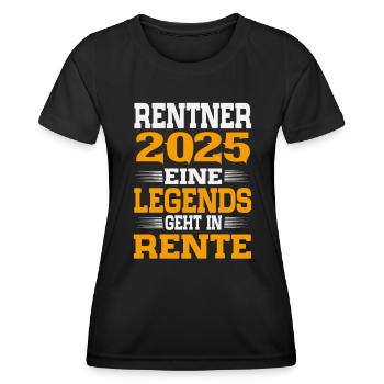 Retraité 2025 Pension Retraite 2025 Cadeau - T-shirt sport Femme - noir - Devant - AI Model Female 172 light (172cm)