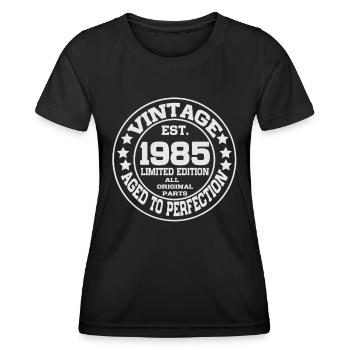 1985 Vintage Vintage Regalo di compleanno retrò - Maglietta sportiva per donna - nero - Fronte - AI Model Female 172 light (172cm)