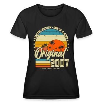 Original 2007 Jahrgang Vintage Retro Geburtstag - Frauen Funktions-T-Shirt - Schwarz - Vorne - AI Model Female 172 light (172cm)