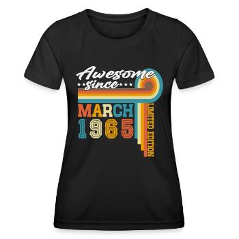 March 1965 Vintage Born Birthday Retro - Women's Functional T-Shirt - black - Front - AI Model Female 172 light (172cm)