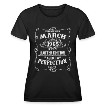 Legenden wurden im März 1965 geboren - Frauen Funktions-T-Shirt - Schwarz - Vorne - AI Model Female 172 light (172cm)