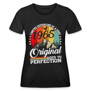 Original 1965 Vintage Vintage Rétro Anniversaire - T-shirt sport Femme - noir - Devant - AI Model Female 172 light (172cm)