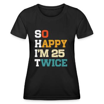 50 Birthday 50 Years Born 1975 - Women's Functional T-Shirt - black - Front - AI Model Female 172 light (172cm)