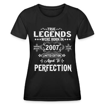 Des légendes sont nées en 2007 - T-shirt sport Femme - noir - Devant - AI Model Female 172 light (172cm)