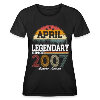 Legends were born in April 2007 - Women's Functional T-Shirt - black - Front - AI Model Female 172 light (172cm)