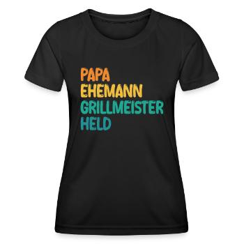 Papa Mari Grill Master Hero - T-shirt sport Femme - noir - Devant - AI Model Female 172 light (172cm)