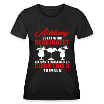 Hochzeit Heiraten Junggesellenabschied Spruch - Frauen Funktions-T-Shirt - Schwarz - Vorne - AI Model Female 172 light (172cm)