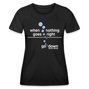 apneadiving oxygen apnea divers snorkeling - Women's Functional T-Shirt - black - Front - AI Model Female 172 light (172cm)