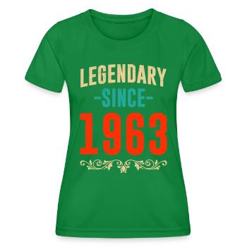 Legendär seit 1963 60. Geburtstag 60 Jahre - Frauen Funktions-T-Shirt - Kelly Green - Vorne - AI Model Female 172 dark (172cm)