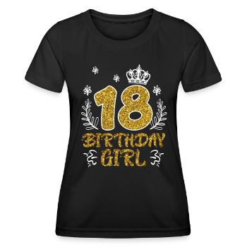 18 Jahre Mädchen 18. Geburtstag - Frauen Funktions-T-Shirt - Schwarz - Vorne - AI Model Female 172 light (172cm)