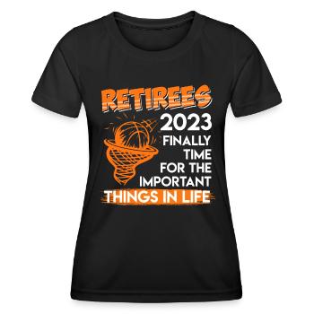 Rentner 2023 Basketballer Basketball Pensionierung - Frauen Funktions-T-Shirt - Schwarz - Vorne - AI Model Female 172 light (172cm)