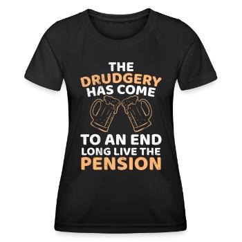 Es lebe die Rente Männer Renteneintritt - Frauen Funktions-T-Shirt - Schwarz - Vorne - AI Model Female 172 light (172cm)
