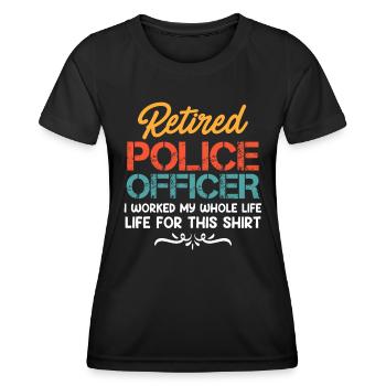Polizist in Pension Pensionierung Polizist - Frauen Funktions-T-Shirt - Schwarz - Vorne - AI Model Female 172 light (172cm)