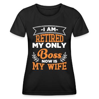 Mann in Ruhestand Renteneintritt Pensionierung - Frauen Funktions-T-Shirt - Schwarz - Vorne - AI Model Female 172 light (172cm)