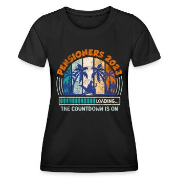 Le compte à rebours de la retraite 2023 est lancé - T-shirt sport Femme - noir - Devant - AI Model Female 172 light (172cm)