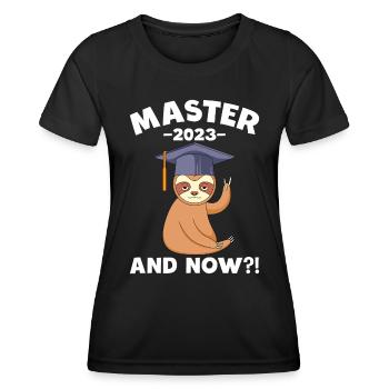 Master 2023 and now? Master's degree - Women's Functional T-Shirt - black - Front - AI Model Female 172 light (172cm)