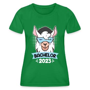 Student Bachelor 2023 Alpaka Bachelorabschluss - Frauen Funktions-T-Shirt - Kelly Green - Vorne - AI Model Female 172 dark (172cm)