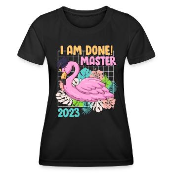 I finished Master's degree 2023 Master's degree - Women's Functional T-Shirt - black - Front - AI Model Female 172 light (172cm)