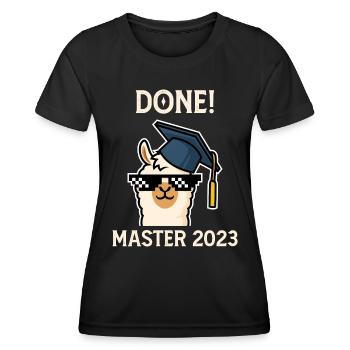 Master 2023 Done! Master's degree - Women's Functional T-Shirt - black - Front - AI Model Female 172 light (172cm)