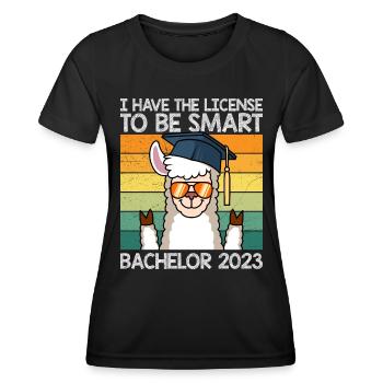Bachelor 2023 Licence à Clever Shit - T-shirt sport Femme - noir - Devant - AI Model Female 172 light (172cm)
