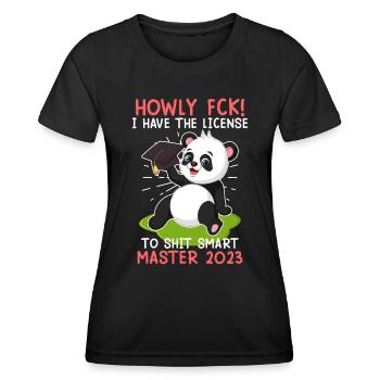 Master 2023 Licence à Clever Shit - T-shirt sport Femme - noir - Devant - AI Model Female 172 light (172cm)