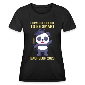 Bachelor 2023 Licence à Clever Shit - T-shirt sport Femme - noir - Devant - AI Model Female 172 light (172cm)