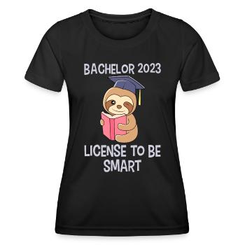 Bachelor 2023 Licence à Clever Shit - T-shirt sport Femme - noir - Devant - AI Model Female 172 light (172cm)