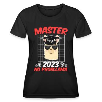 Master 2023 NO Probllama Master Degree - Women's Functional T-Shirt - black - Front - AI Model Female 172 light (172cm)