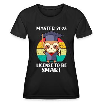 Master 2023 Licence à Clever Shit - T-shirt sport Femme - noir - Devant - AI Model Female 172 light (172cm)