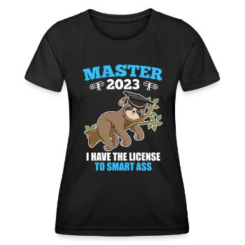 Master 2023 Licence à Clever Shit - T-shirt sport Femme - noir - Devant - AI Model Female 172 light (172cm)