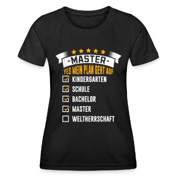 Checkliste Mein Plan funktioniert Master Abschluss - Frauen Funktions-T-Shirt - Schwarz - Vorne - AI Model Female 172 light (172cm)