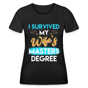 Survécu Ma femme a une maîtrise - T-shirt sport Femme - noir - Devant - AI Model Female 172 light (172cm)