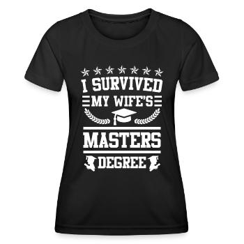 Ich habe überlebt Frau Master Abschluss - Frauen Funktions-T-Shirt - Schwarz - Vorne - AI Model Female 172 light (172cm)