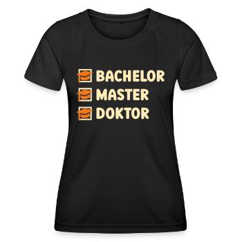 Bachelor's degree Master's degree Doctorate - Women's Functional T-Shirt - black - Front - AI Model Female 172 light (172cm)